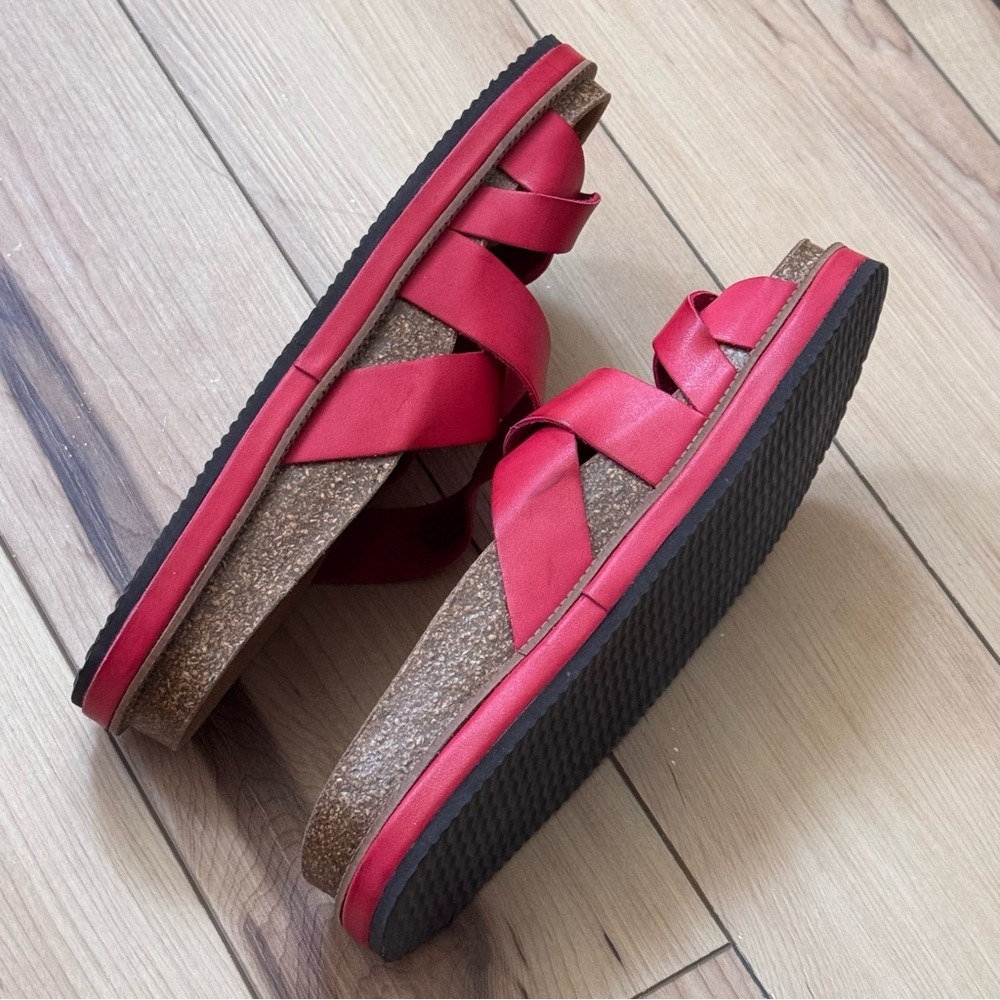 Free People Red Flats with Crisscross Straps - Picture 5 of 6